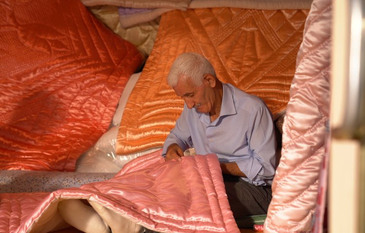 Quilting craft scene from the documentary